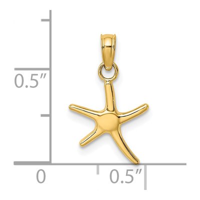 14K Yellow Gold Mini Dancing Starfish Charm – view 4