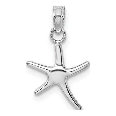 14K White Gold Mini Dancing Starfish Charm