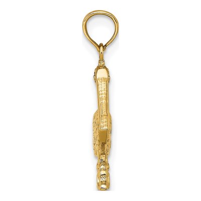 14K Yellow Gold 3D Pelican Pendant – view 3