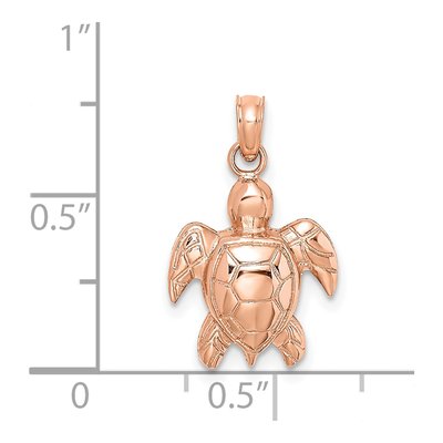 14K Rose Gold Sea Turtle Pendant – view 4
