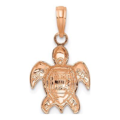 14K Rose Gold Sea Turtle Pendant – view 5
