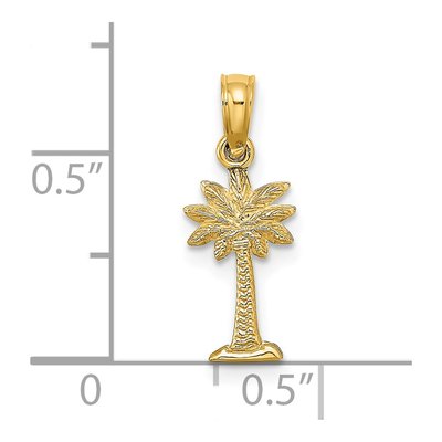 14K Yellow Gold Mini Palm Tree Charm – view 4