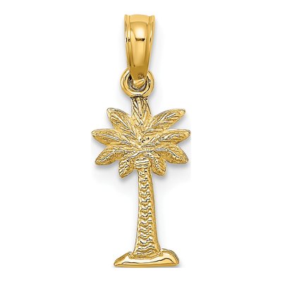14K Yellow Gold Mini Palm Tree Charm