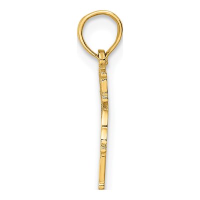 14K Yellow Gold I Heart Dolphins Pendant – view 3