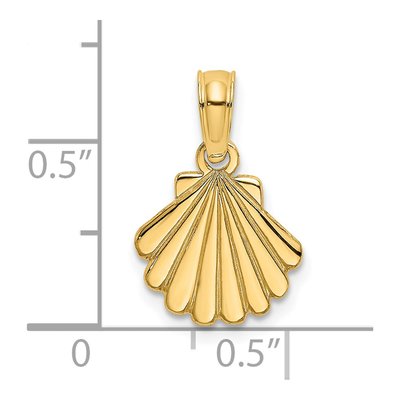 14K Yellow Gold Engraved Shell Pendant – view 4
