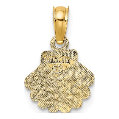 14K Yellow Gold Engraved Shell Pendant – view 5