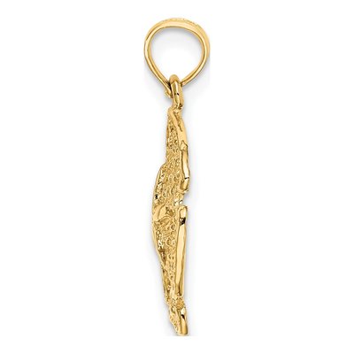 14K Yellow Gold Sand Dollar Pendant – view 3