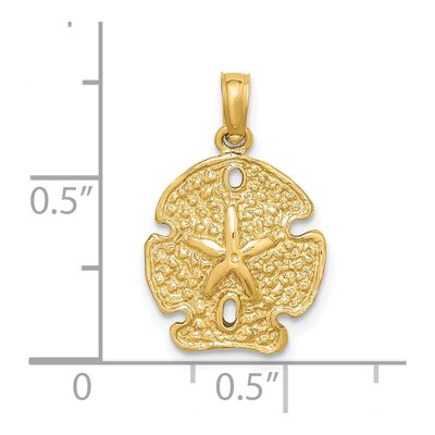 14K Yellow Gold Sand Dollar Pendant – view 4