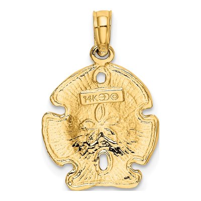 14K Yellow Gold Sand Dollar Pendant – view 5