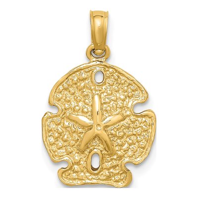 14K Yellow Gold Sand Dollar Pendant