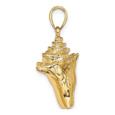 14K Yellow Gold 3-D Conch Shell Pendant – view 3
