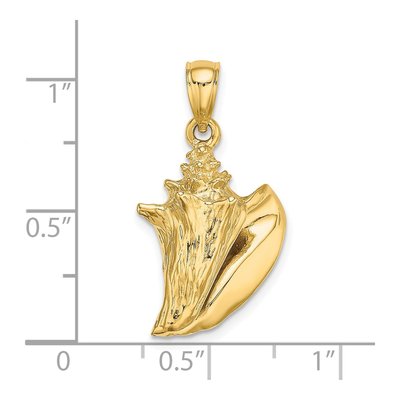 14K Yellow Gold 3-D Conch Shell Pendant – view 4