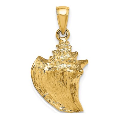 14K Yellow Gold 3-D Conch Shell Pendant – view 5