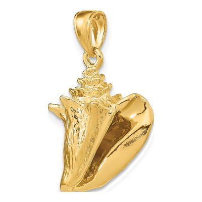 14K Yellow Gold 3-D Conch Shell Pendant – view 6