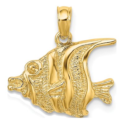 14K Yellow Gold Bannerfish Pendant