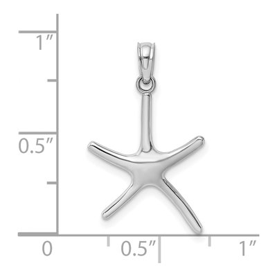 14K White Gold Dancing Starfish Pendant – view 4