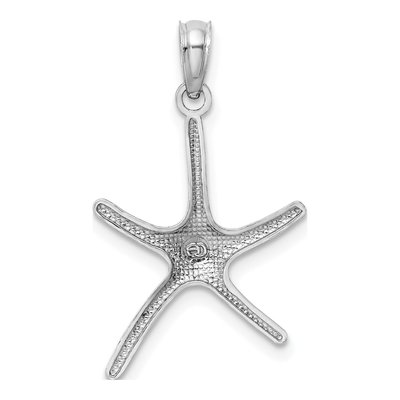14K White Gold Dancing Starfish Pendant – view 5