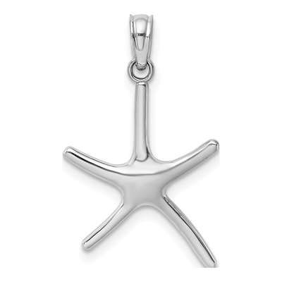 14K White Gold Dancing Starfish Pendant