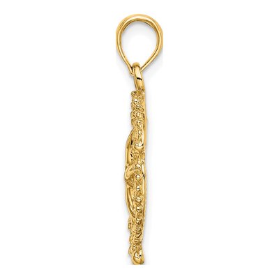 14K Yellow Gold Textured Sand Dollar Charm – view 3