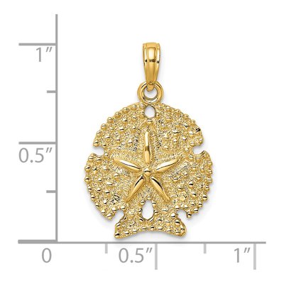 14K Yellow Gold Textured Sand Dollar Charm – view 4