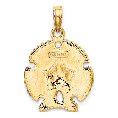 14K Yellow Gold Textured Sand Dollar Charm – view 5