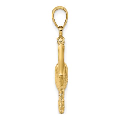 14K Yellow Gold 3D Pelican Standing Charm – view 3