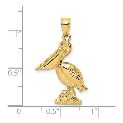 14K Yellow Gold 3D Pelican Standing Charm – view 4