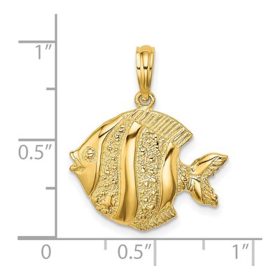 14K Yellow Gold Butterfly Fish Pendant – view 4