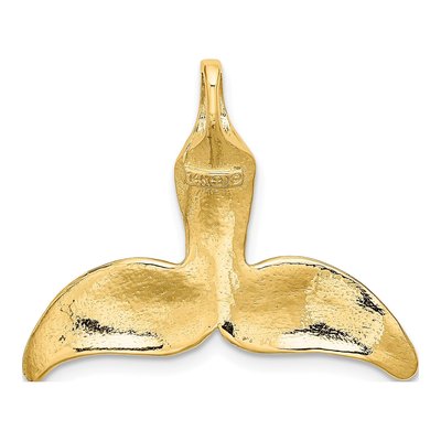 14K Yellow Gold 3D Whale Tail Slide Pendant – view 5
