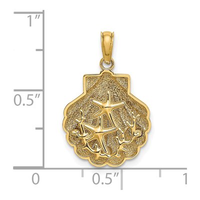 14K Yellow Gold Reversible Starfish Coral Charm – view 4