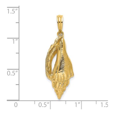 14K Yellow Gold Elongated Shell Pendant – view 4
