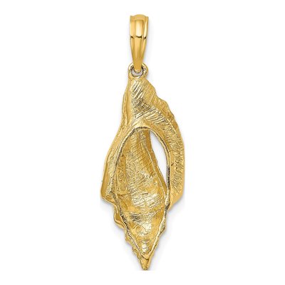 14K Yellow Gold Elongated Shell Pendant – view 5