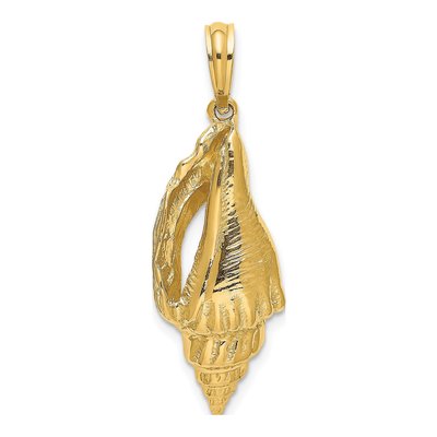 14K Yellow Gold Elongated Shell Pendant