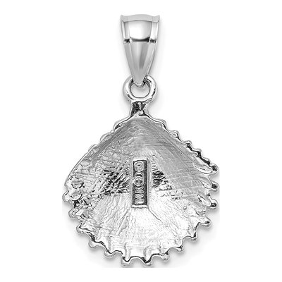 14K White Gold Scallop Shell Pendant – view 4