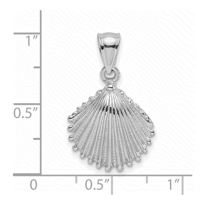 14K White Gold Scallop Shell Pendant – view 5