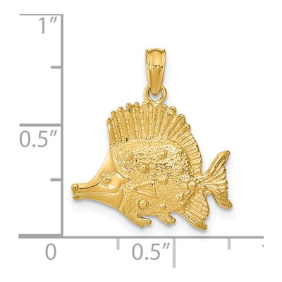 14K Yellow Gold Butterfly Fish Pendant – view 4