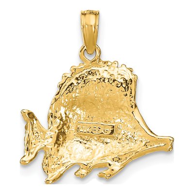 14K Yellow Gold Butterfly Fish Pendant – view 5