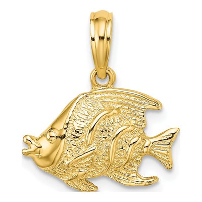 14K Yellow Gold Bannerfish Pendant