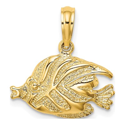 14K Yellow Gold Bannerfish Pendant
