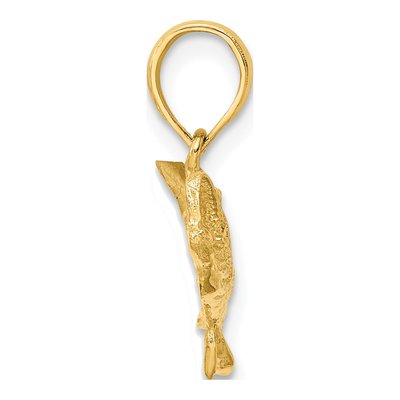14K Yellow Gold Bass Fish Pendant – view 3