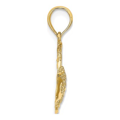 14K Yellow Gold Textured Angelfish Charm – view 3
