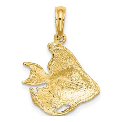14K Yellow Gold Textured Angelfish Charm – view 5