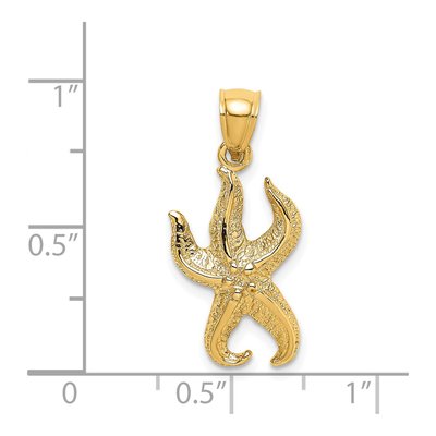 14K Yellow Gold Textured Starfish Pendant – view 4