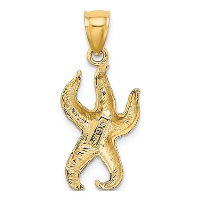 14K Yellow Gold Textured Starfish Pendant – view 5