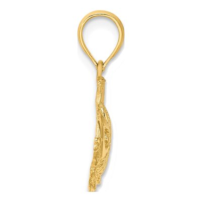 14K Yellow Gold Textured Pendant – view 3