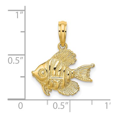 14K Yellow Gold Textured Pendant – view 4