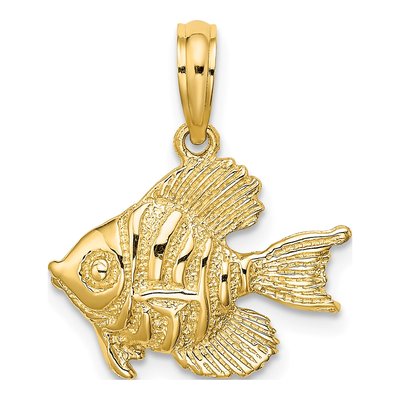 14K Yellow Gold Textured Pendant