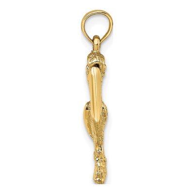 14K Yellow Gold 3D Pelican Charm – view 3