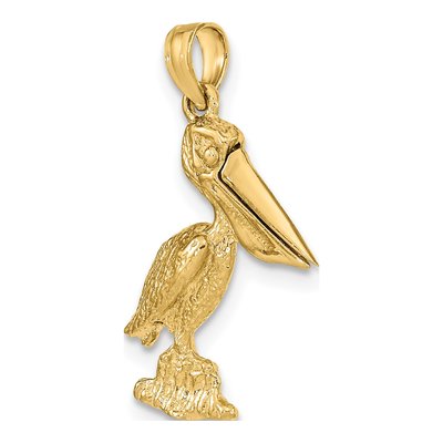 14K Yellow Gold 3D Pelican Charm – view 6