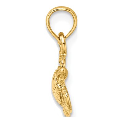14K Yellow Gold Textured Sea Turtle Charm – view 3
